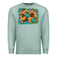Seafoam fall pumpkin distressed background Premium Sweatshirt - BundleAndBundleShop