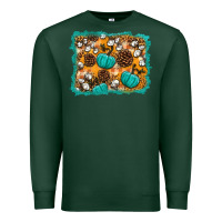 Sports Green fall pumpkin distressed background Premium Sweatshirt - BundleAndBundleShop