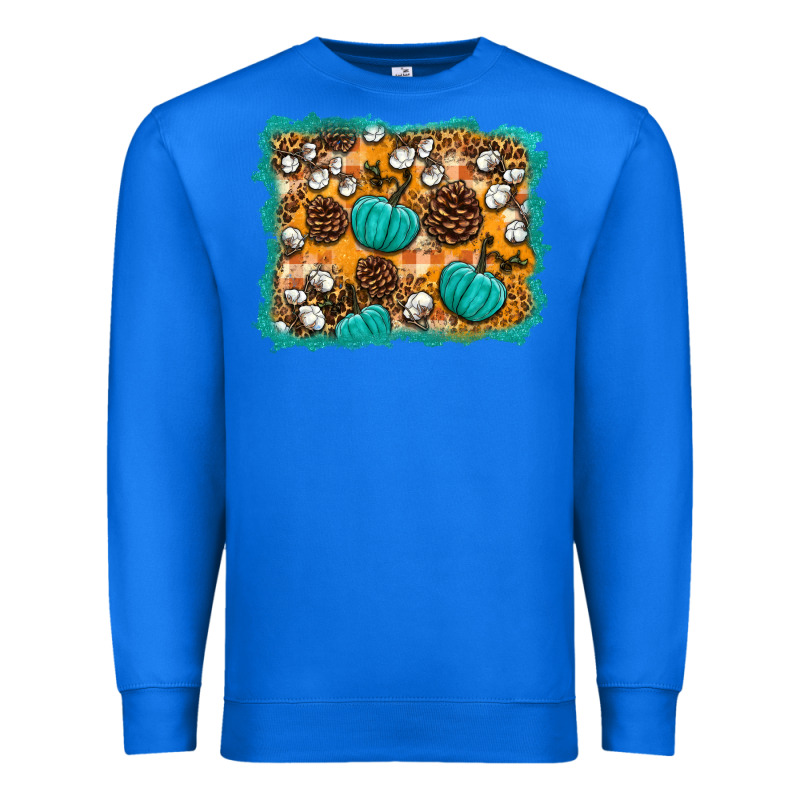 Fall Pumpkin Distressed Background Premium Sweatshirt by BundleAndBundleShop | Teevron