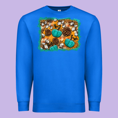 Fall Pumpkin Distressed Background Premium Sweatshirt Designed By Bundleandbundleshop