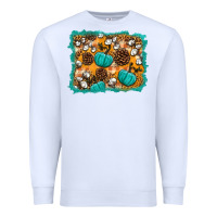 White fall pumpkin distressed background Premium Sweatshirt - BundleAndBundleShop