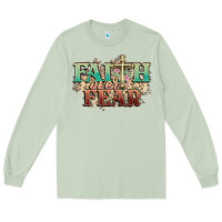 Matcha faith over fear cross Long Sleeve Tee - NancyCooperArtShop