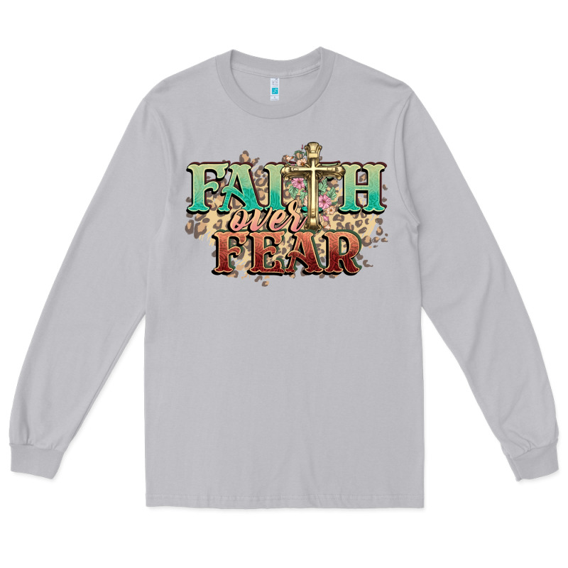 Faith Over Fear Cross Long Sleeve Tee by NancyCooperArtShop | Teevron