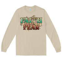 Mushroom faith over fear cross Long Sleeve Tee - NancyCooperArtShop