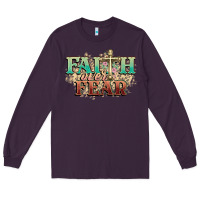 Plum faith over fear cross Long Sleeve Tee - NancyCooperArtShop