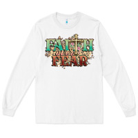 White faith over fear cross Long Sleeve Tee - NancyCooperArtShop