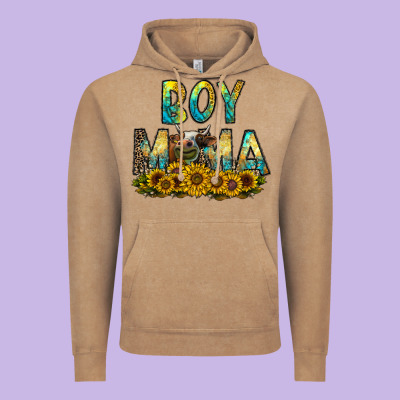 Boy Mama Vintage Hoodie Designed By Cowhidedigitalart