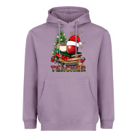 Lavender Teacher With Christmas Tree Heavyweight Hoodie - BundleAndBundleShop