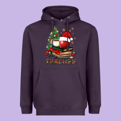 Teacher With Christmas Tree Heavyweight Hoodie Designed By Bundleandbundleshop