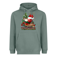 Sage Teacher With Christmas Tree Heavyweight Hoodie - BundleAndBundleShop