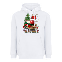 White Teacher With Christmas Tree Heavyweight Hoodie - BundleAndBundleShop