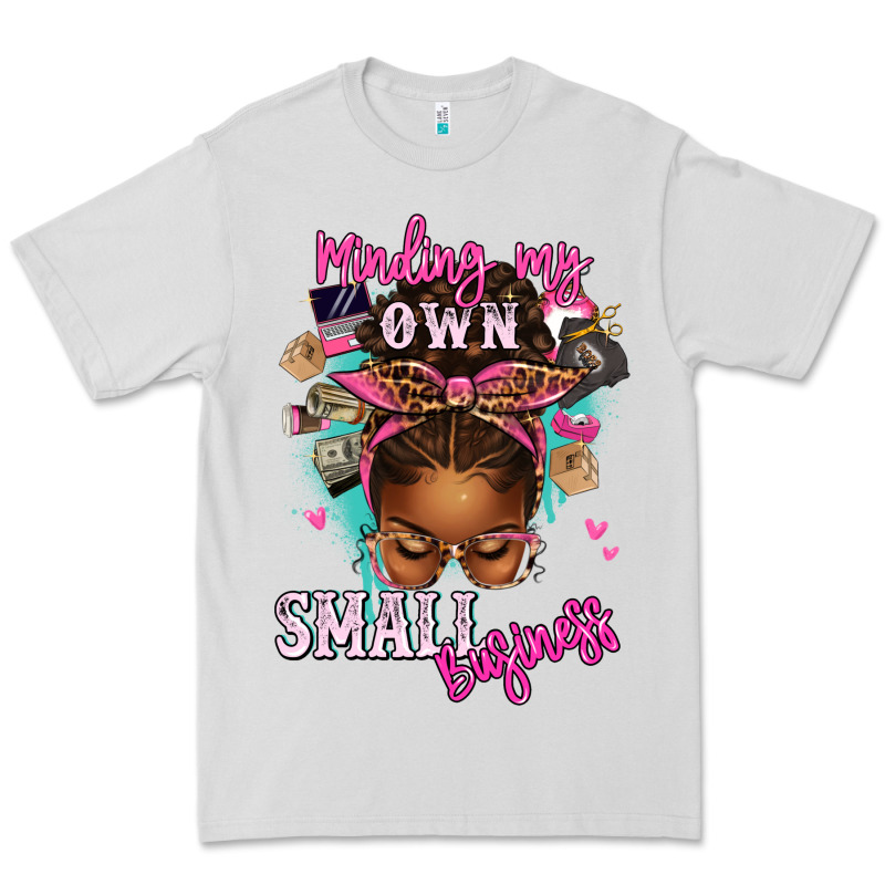 Minding My Own Small Business Afro Messy Bun Premium Tee by texasbilliewilder | Teevron