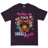 Plum minding my own small business afro messy bun Premium Tee - texasbilliewilder