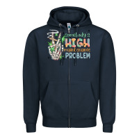 Navy somebodys high maintenance problem Zipper Hoodie - MaliasSmallBusiness