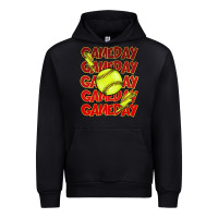 Black Game day softball lightning bolt Urban Hoodie - HowdyJamesFarm