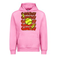Fuchsia Pink Game day softball lightning bolt Urban Hoodie - HowdyJamesFarm