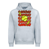 Heather Grey Game day softball lightning bolt Urban Hoodie - HowdyJamesFarm