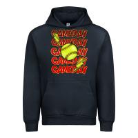 Navy Game day softball lightning bolt Urban Hoodie - HowdyJamesFarm