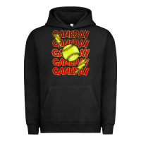Pigment Black Game day softball lightning bolt Urban Hoodie - HowdyJamesFarm
