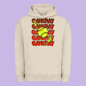 Game Day Softball Lightning Bolt Urban Hoodie Designed By Howdyjamesfarm
