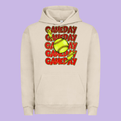 Game Day Softball Lightning Bolt Urban Hoodie Designed By Howdyjamesfarm