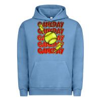 Pigment Pebble Blue Game day softball lightning bolt Urban Hoodie - HowdyJamesFarm
