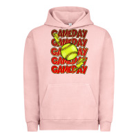 Pigment Salmon Game day softball lightning bolt Urban Hoodie - HowdyJamesFarm