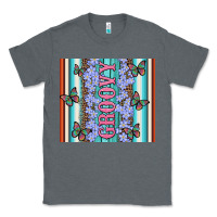 Charcoal Heather groovy with flowers and Butterflies Classic Tee - Artiststas