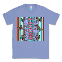 Colony Blue groovy with flowers and Butterflies Classic Tee - Artiststas