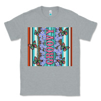 Heather Grey groovy with flowers and Butterflies Classic Tee - Artiststas