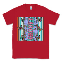 Red groovy with flowers and Butterflies Classic Tee - Artiststas