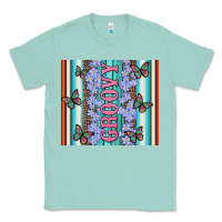 Seafoam groovy with flowers and Butterflies Classic Tee - Artiststas