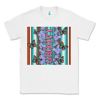 White groovy with flowers and Butterflies Classic Tee - Artiststas