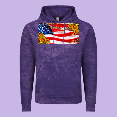 Usa Flag And Sunflower License Plate Vintage Hoodie Designed By Hra Design Shop