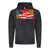 Vintage Black usa flag and sunflower license plate Vintage Hoodie - HRA Design Shop