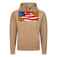 Vintage Coffee usa flag and sunflower license plate Vintage Hoodie - HRA Design Shop