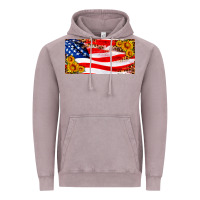 Vintage Zinc usa flag and sunflower license plate Vintage Hoodie - HRA Design Shop