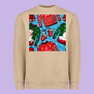 Christmas Clothes Seamless Pattern Heavyweight Sweatshirt Designed By Bundleandbundleshop