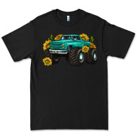Black monster truck with sunflower western Premium Tee - texasbilliewilder