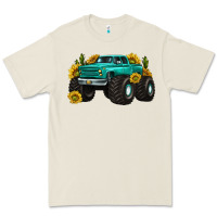 Bone monster truck with sunflower western Premium Tee - texasbilliewilder