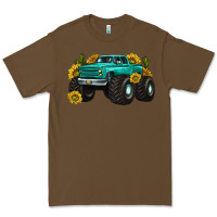 Cacao monster truck with sunflower western Premium Tee - texasbilliewilder