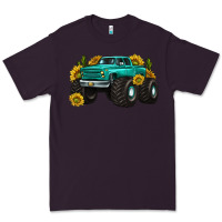 Plum monster truck with sunflower western Premium Tee - texasbilliewilder