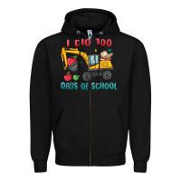 Black i dig 100 days of school excavator Zipper Hoodie - MaliasSmallBusiness