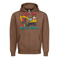 Chestnut i dig 100 days of school excavator Zipper Hoodie - MaliasSmallBusiness