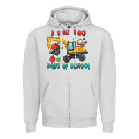 Dove Grey i dig 100 days of school excavator Zipper Hoodie - MaliasSmallBusiness