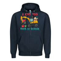 Navy i dig 100 days of school excavator Zipper Hoodie - MaliasSmallBusiness