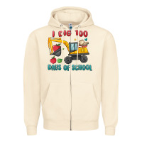 Sandshell i dig 100 days of school excavator Zipper Hoodie - MaliasSmallBusiness