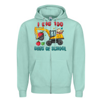 Seafoam i dig 100 days of school excavator Zipper Hoodie - MaliasSmallBusiness