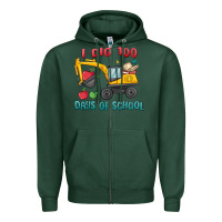 Sports Green i dig 100 days of school excavator Zipper Hoodie - MaliasSmallBusiness