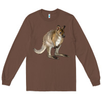 Chestnut Hand Drawn Wallaby Animal Long Sleeve Tee - LillyAllenDesigns